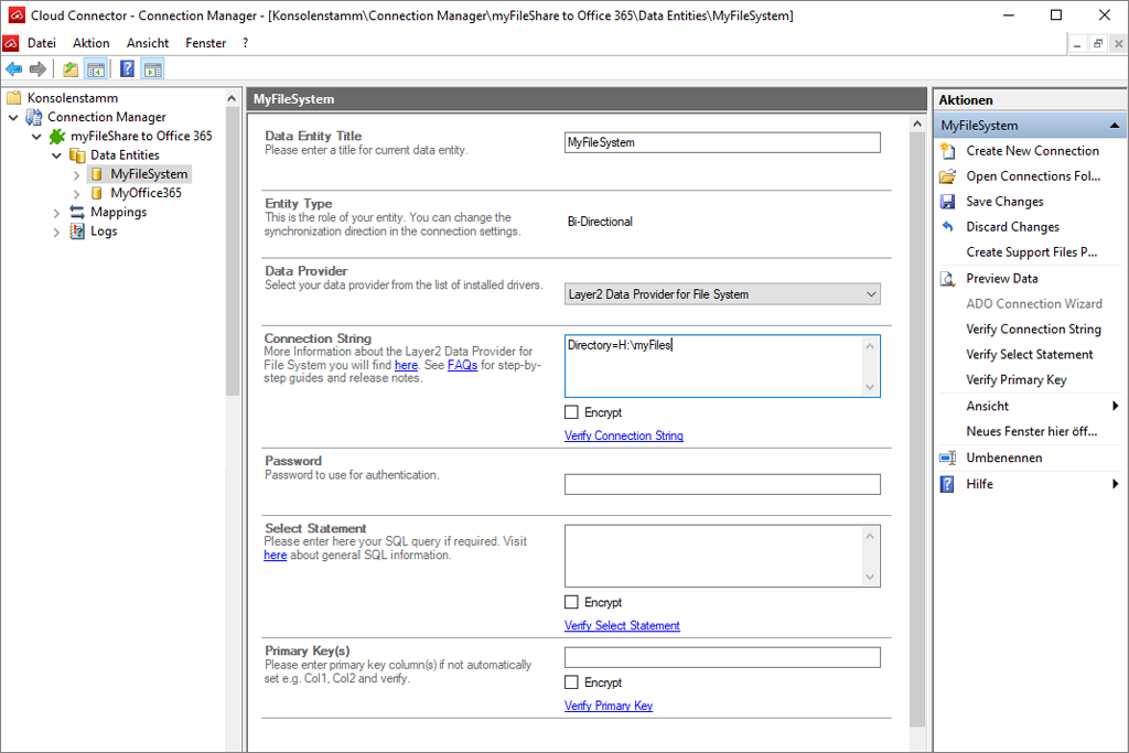Layer2-Cloud-Connector-Sample-File-Settings-1024 Screenshot of Layer2 Cloud Connector connection manager while entering a connection string.