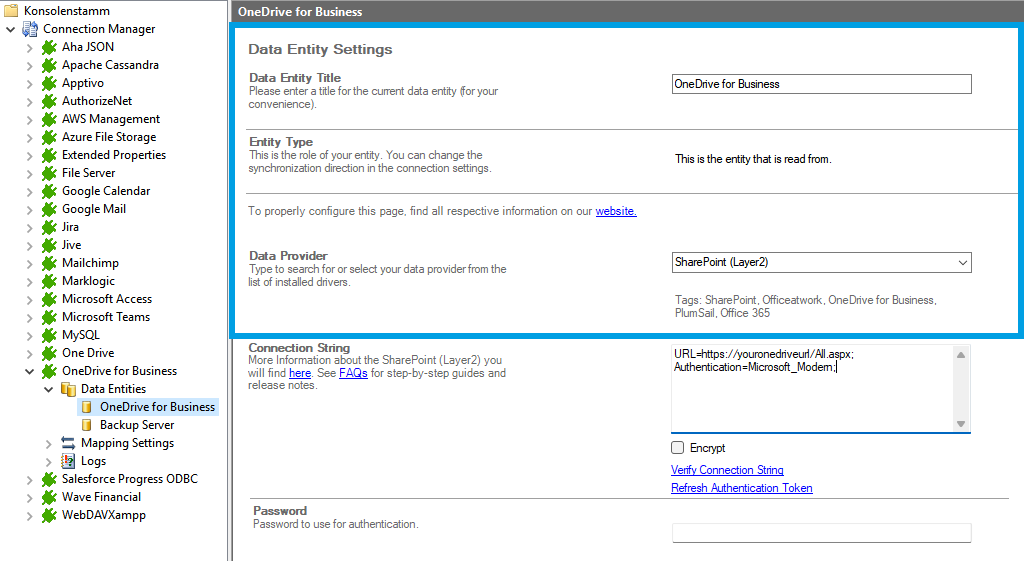 Step 2 OneDrive integration source setup