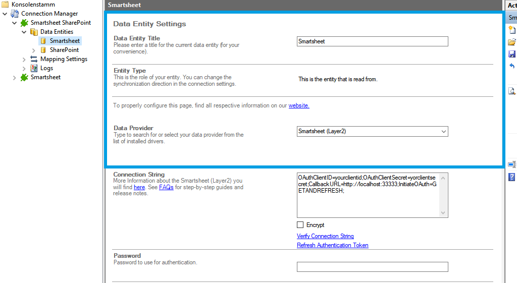 Source setup for smartsheet integration in the Layer2 Cloud Connector